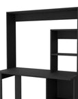 58" Black Wood Computer Desk With Hutch