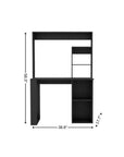 58" Black Wood Computer Desk With Hutch