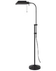 57" Bronze Metal Adjustable Floor Lamp With Bronze Metal Square Shade