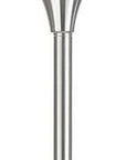 70" Nickel Metal Torchiere Floor Lamp With White Glass Dome Shade