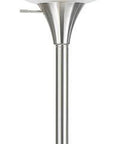 70" Nickel Metal Torchiere Floor Lamp With White Glass Dome Shade