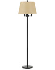 62" Bronze Four Light Floor Lamp With Beige Fabric Square Shade