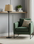 62" Bronze Four Light Floor Lamp With Beige Fabric Square Shade