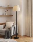 60" Bronze Traditional Shaped Floor Lamp With Tan Square Shade