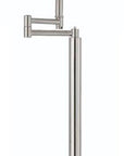 60" Nickel Swing Arm Floor Lamp With White Square Shade