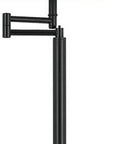 60" Bronze Swing Arm Floor Lamp With White Square Shade