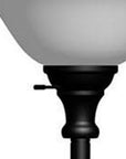 71" Black Torchiere Floor Lamp With Black Glass Dome Shade