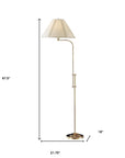 68" Bronze Adjustable Traditional Shaped Floor Lamp With Beige Empire Shade