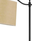 63" Bronze Metal Adjustable Floor Lamp With Tan Paper Square Shade