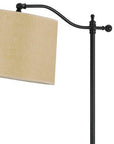 63" Bronze Metal Adjustable Floor Lamp With Tan Paper Square Shade
