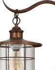 60" Rusted Traditional Shaped Floor Lamp With Rust Transparent Glass Drum Shade