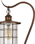 60" Rusted Traditional Shaped Floor Lamp With Rust Transparent Glass Drum Shade