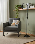 58" Bronze Metal Adjustable Floor Lamp With Bronze Metal Dome Shade