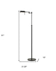 61" Bronze Adjustable Swing Arm Floor Lamp