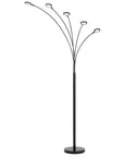 72" Bronze Five Light LED Arc Floor Lamp