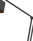 65" Black Adjustable Traditional Shaped Floor Lamp With Black Dome Shade