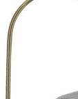 61" Brass Adjustable Arc Floor Lamp With Antiqued Brass Mirrored Glass Novelty Shade