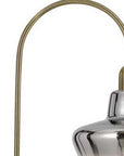 61" Brass Adjustable Arc Floor Lamp With Antiqued Brass Mirrored Glass Novelty Shade