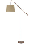 68" Rusted Adjustable Traditional Shaped Floor Lamp With Rust Drum Shade