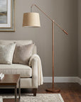 68" Rusted Adjustable Traditional Shaped Floor Lamp With Rust Drum Shade