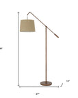 68" Rusted Adjustable Traditional Shaped Floor Lamp With Rust Drum Shade