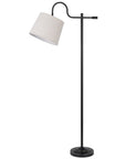 63" Bronze Adjustable Traditional Shaped Floor Lamp With Gray Square Shade