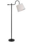 63" Bronze Adjustable Traditional Shaped Floor Lamp With Gray Square Shade