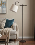 63" Bronze Adjustable Traditional Shaped Floor Lamp With Gray Square Shade