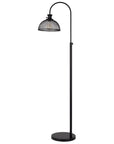 61" Black Adjustable Traditional Shaped Floor Lamp With Bronze Dome Shade
