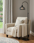 61" Black Adjustable Traditional Shaped Floor Lamp With Bronze Dome Shade