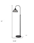 61" Black Adjustable Traditional Shaped Floor Lamp With Bronze Dome Shade