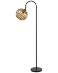 63" Black Traditional Shaped Floor Lamp With Brown Globe Shade