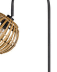63" Black Traditional Shaped Floor Lamp With Brown Globe Shade