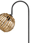 63" Black Traditional Shaped Floor Lamp With Brown Globe Shade