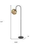 63" Black Traditional Shaped Floor Lamp With Brown Globe Shade