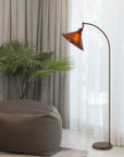 65" Rusted Traditional Shaped Floor Lamp With Rust Empire Shade