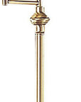 59" Bronze Metal Swing Arm Floor Lamp With Beige Fabric Empire Shade