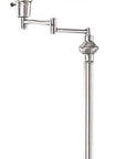 59" Nickel Swing Arm Floor Lamp With Beige Fabric Empire Shade