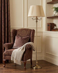 60" Bronze Four Light Traditional Shaped Floor Lamp With Beige Square Shade