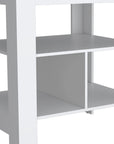 41" Natural and White Wood Kitchen Island Set With Storage
