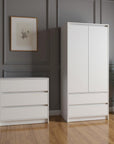 Two Piece White Bedroom Set