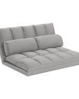 45" Gray Futon Convertible Sleeper Loveseat and Toss Pillows