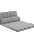 45" Gray Futon Convertible Sleeper Loveseat and Toss Pillows