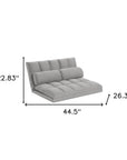 45" Gray Futon Convertible Sleeper Loveseat and Toss Pillows