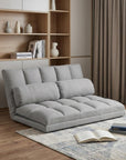 45" Gray Futon Convertible Sleeper Loveseat and Toss Pillows