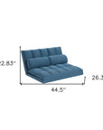 45" Blue Futon Convertible Sleeper Loveseat and Toss Pillows