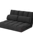45" Gray Futon Convertible Sleeper Loveseat and Toss Pillows