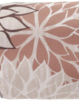 6" X 20" Brown Beige and Ivory Bolster Floral Indoor Outdoor Throw Pillow