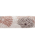6" X 20" Brown Beige and Ivory Bolster Floral Indoor Outdoor Throw Pillow