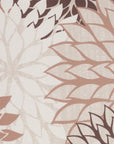 20" Brown Beige and Ivory Floral Indoor Outdoor Throw Pillow